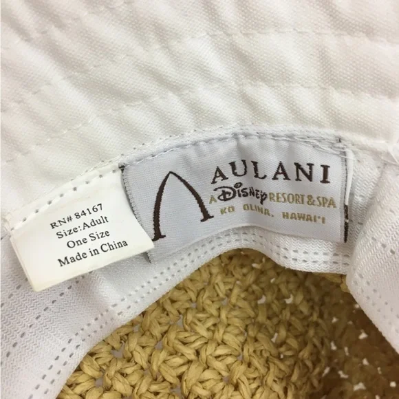 Disney Resorts Aulani Hawaii Tan Rattan Off White Beach Hat One Size Disney Resorts Aulani Hawaii Tan Rattan Off White Bucket  main image 2